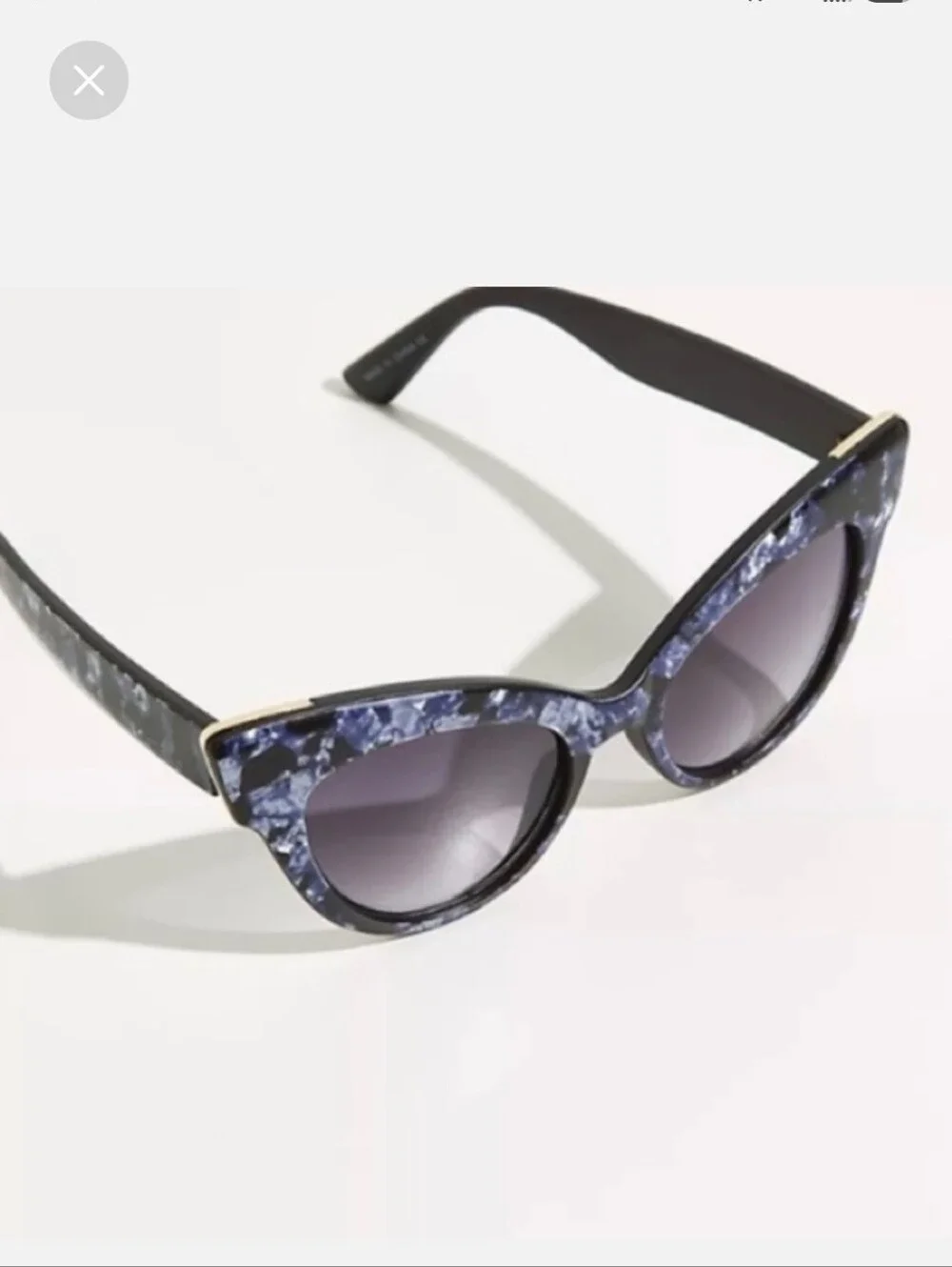 Free People Cosmopolitan Marble Black Cat-Eye Sunglasses